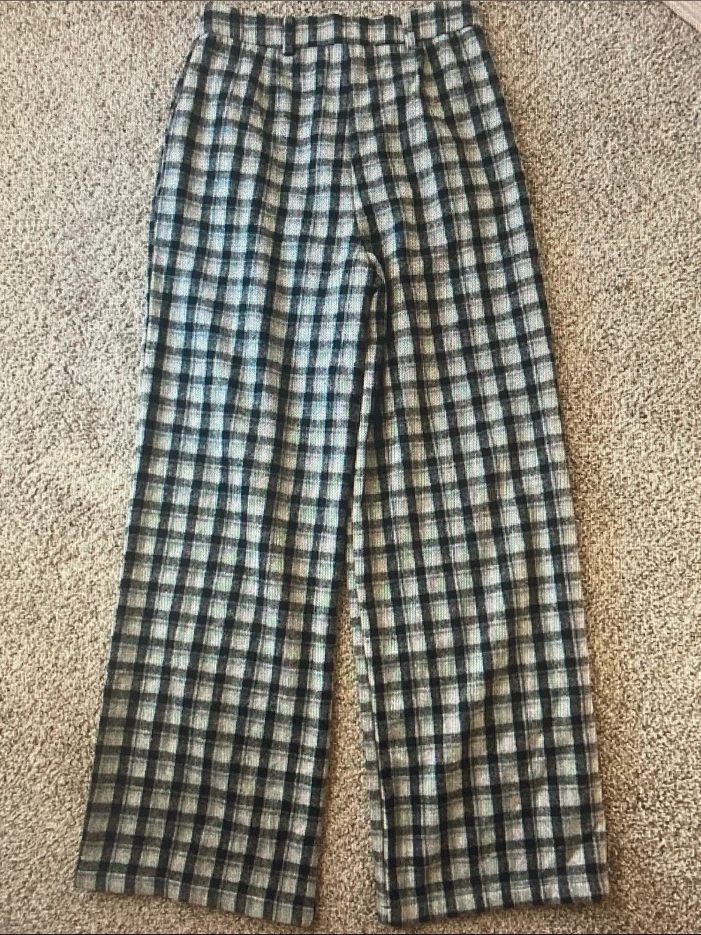 HYFVE Black & Gray Plaid High-Rise Trousers